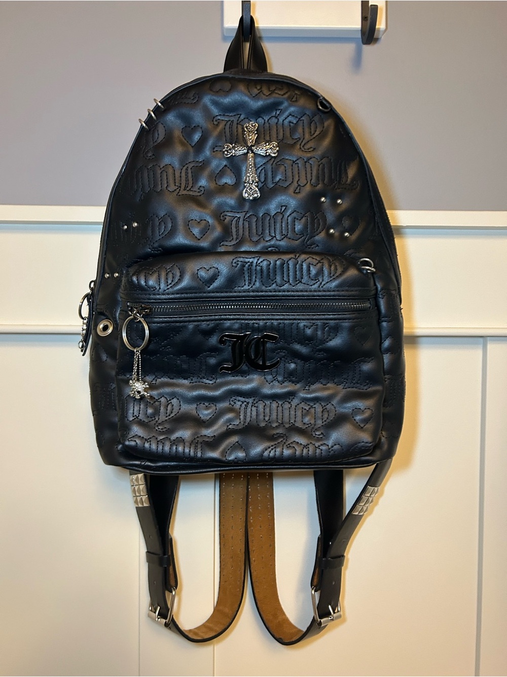 Custom vintage reconstructed Juicy Couture piercing backpack